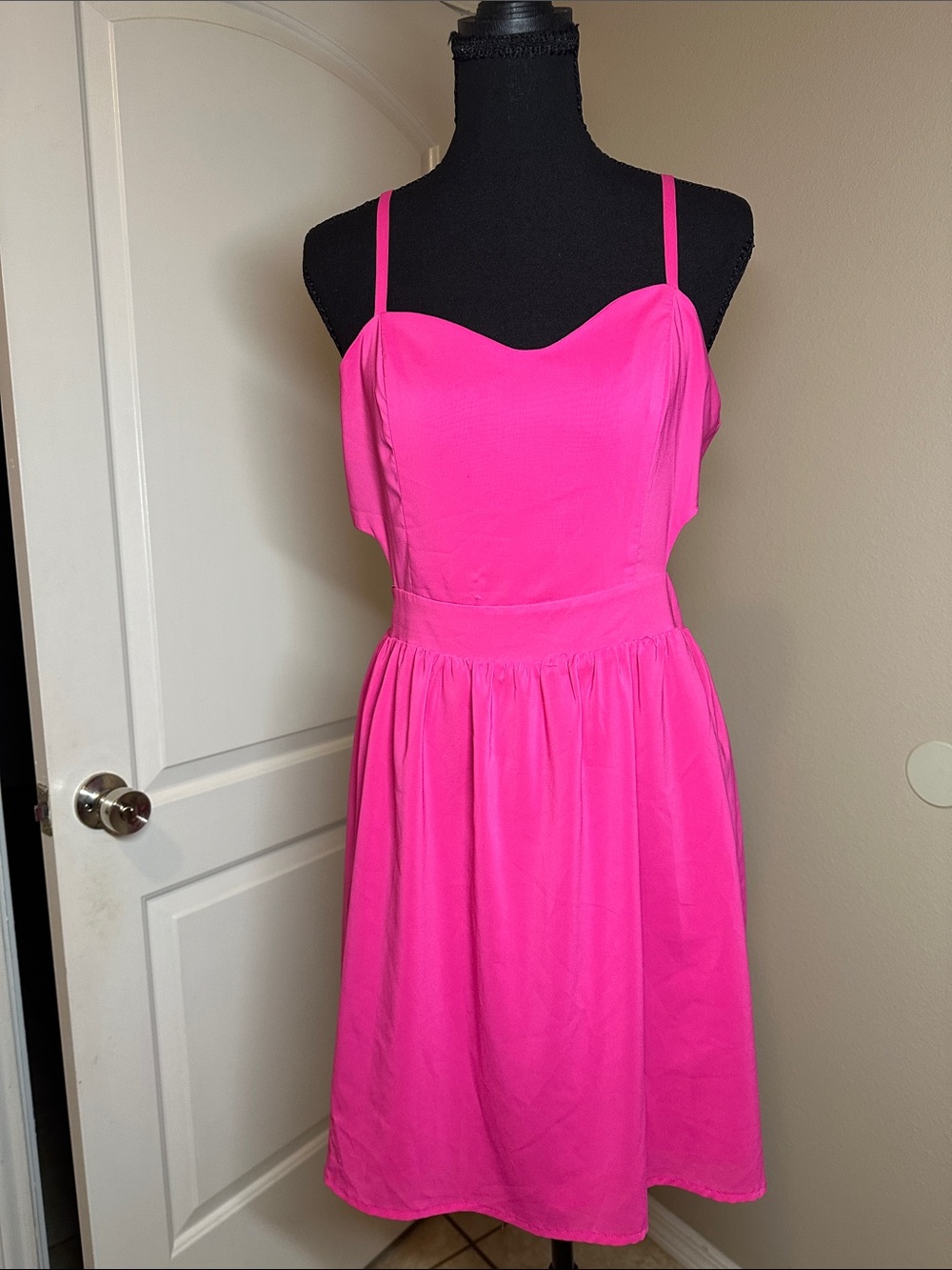 Forever 21 Hot Pink Strapless Sundress with Spaghetti Straps